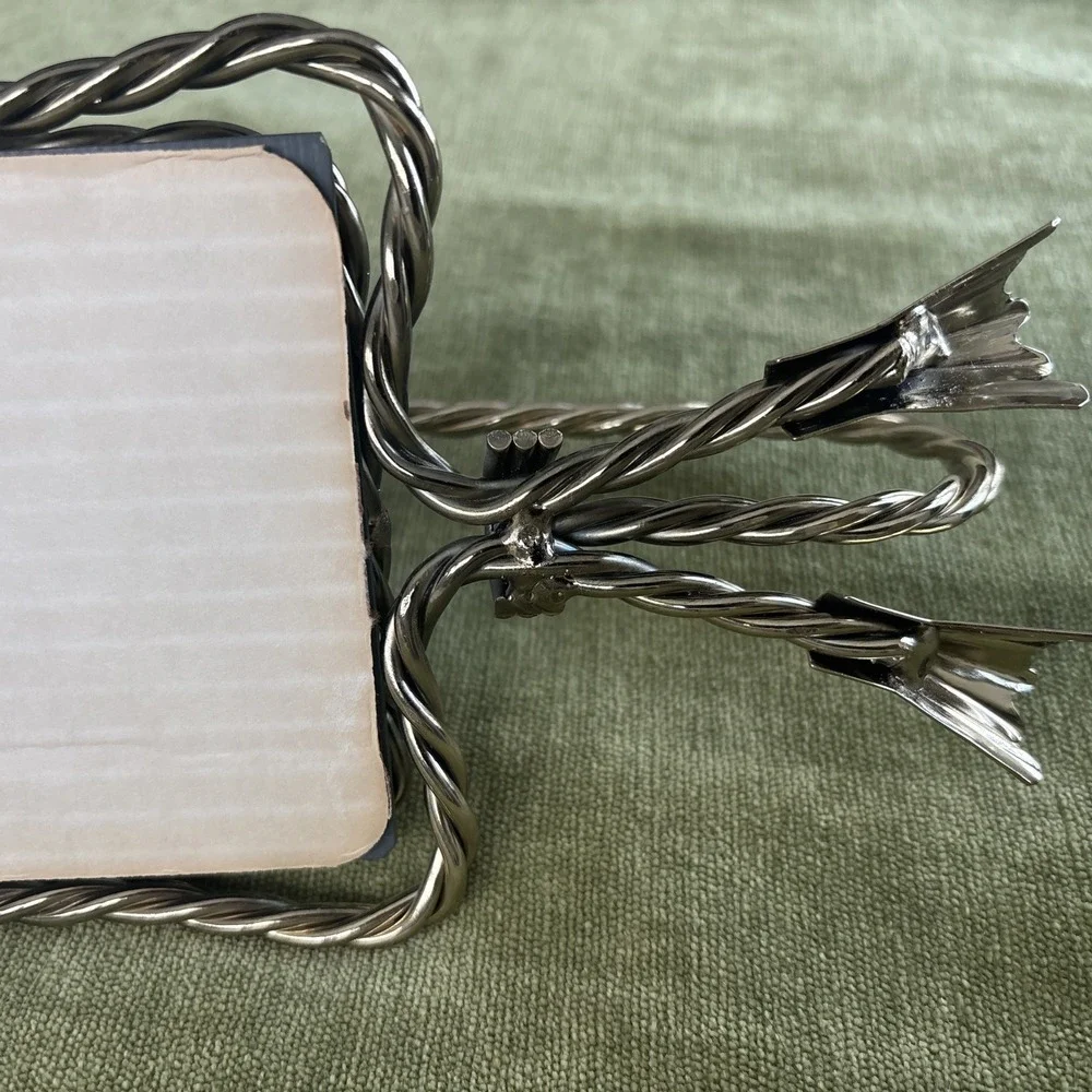 Vtg Hollywood Regency Brass Beveled Mirror Twisted Rope Wall Candle Sconce 17.5